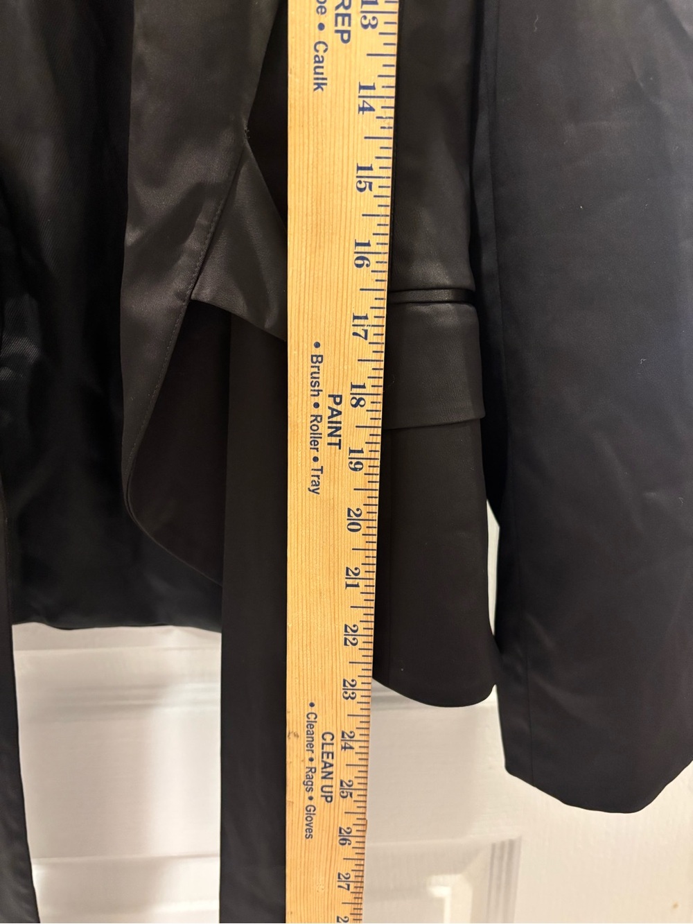 BCBGMaxAzria Satin Tailored Single-Breast Black Wrap Tie Back Blazer Classic XS - Picture 9 of 9